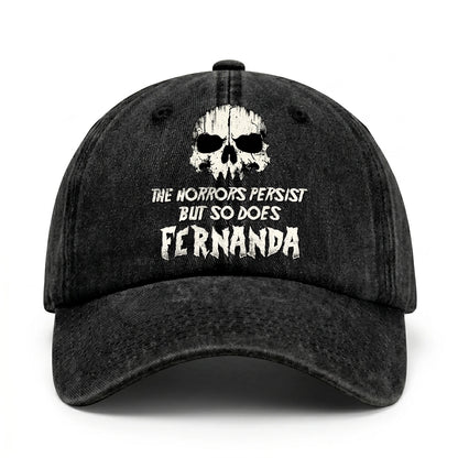 The Horrors Persist But So Does Your Name Cool Skull Washed Cap FERNANDA 13K1 C134PF