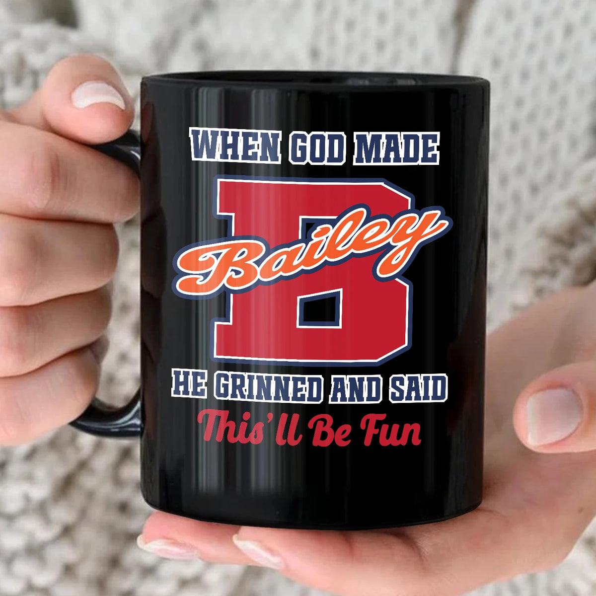When God Made Your Name Personalized Baseball Mug BAILEY 13K1 MG07