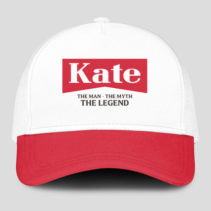 The Man The Myth The Legend Red And White Mesh Cap KATE 13K1 C197PF