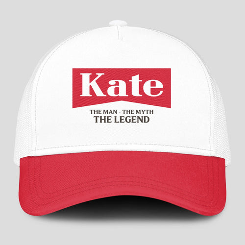 The Man The Myth The Legend Red And White Mesh Cap KATE 13K1 C197PF