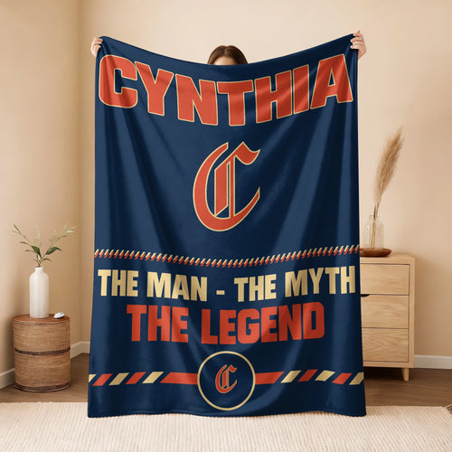 The Man The Myth The Legend Retro Fleece Blanket CYNTHIA 13K1 BK53