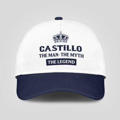 The Man The Myth The Legend King Crown Blue And White Cap CASTILLO 13K1 C147PF