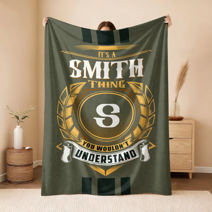 It's A Your Name Thing Olive Green Logo Fleece Blanket SMITH 13K1 BK31