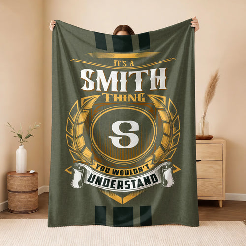 It's A Your Name Thing Olive Green Logo Fleece Blanket SMITH 13K1 BK31