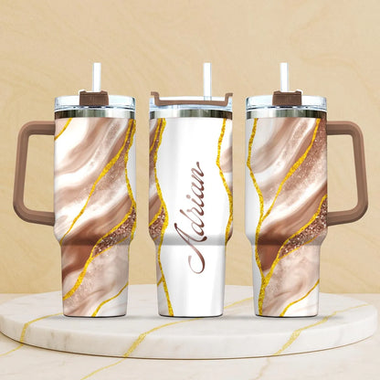 ADRIAN 40oz Personalized Tumbler Cup with Straw | Custom Stainless Steel Mug 13K1-TB1