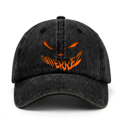 Stay Hungry Pumpkin Chasing Ghosts Funny Washed Cap GUTIERREZ 13K1 C101PF