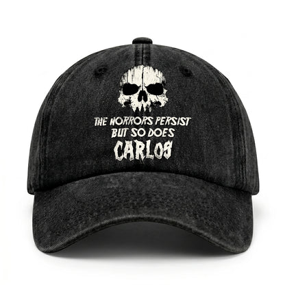 The Horrors Persist But So Does Your Name Cool Skull Washed Cap CARLOS 13K1 C134PF