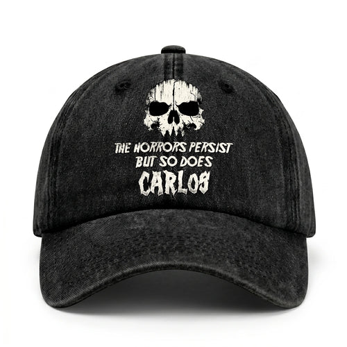 The Horrors Persist But So Does Your Name Cool Skull Washed Cap CARLOS 13K1 C134PF