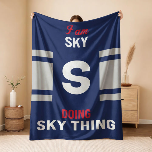 I'm Name Doing Name Things Navy Fleece Blanket SKY 13K1 BK51