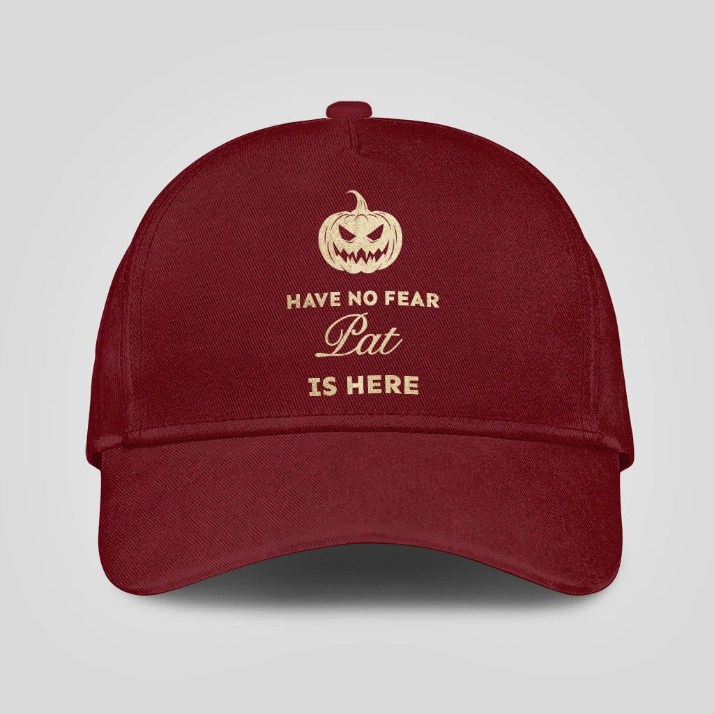 Have No Fear Your Name Is Here Halloween Pumpkin Burgundy PAT 13K1 C163PF