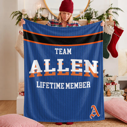 Team Your Name Lifetime Member Basketball Fleece Blanket ALLEN 13K1 BK47