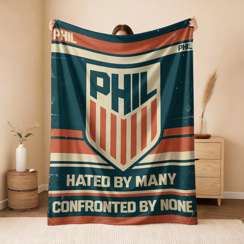 Hated By Many Confronted By None Retro Fleece Blanket PHIL 13K1 BK58
