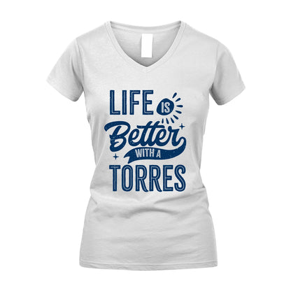 TORRES 13K1-116 Personalized Name Quote T-Shirt Life Is Better With Unisex Gift