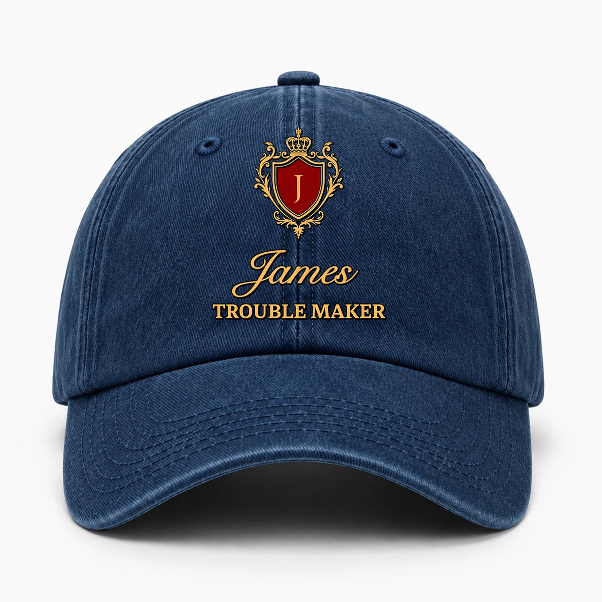 Your Name Trouble Maker Funny Blue Washed Cap JAMES 13K1 C153PF