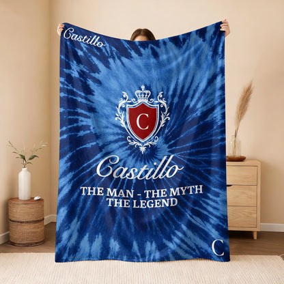 The Man The Myth The Legend Blue Waves Fleece Blanket CASTILLO 13K1 BK11