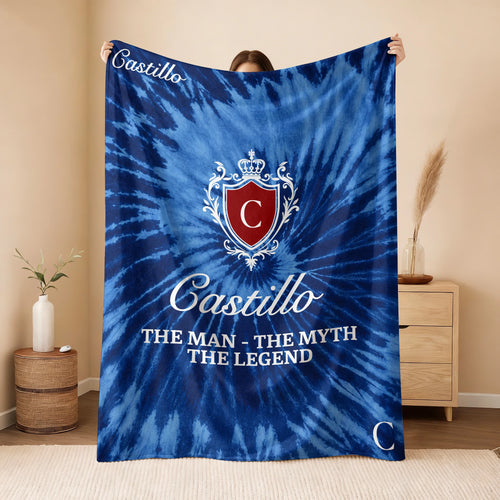The Man The Myth The Legend Blue Waves Fleece Blanket CASTILLO 13K1 BK11