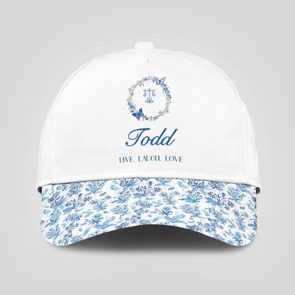Live Laugh Love Blue Flowers Cap TODD 13K1 C50PF