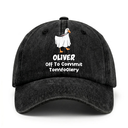 Off To Commit Tomfoolery Funny Goose Washed Cap OLIVER 13K1 C131PF