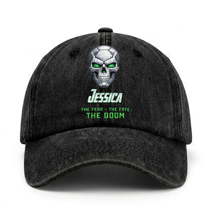 The Fear The Fate The Doom Skull Washed Cap JESSICA 13K1 C99PF