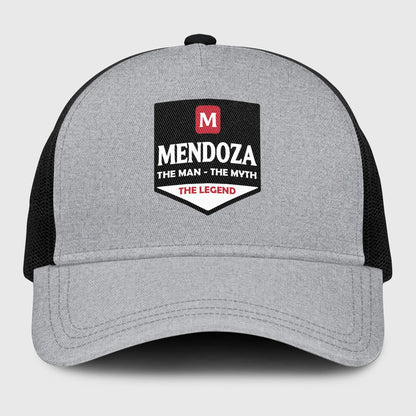The Man The Myth The Legend Gray Mesh Cap MENDOZA 13K1 C189PF