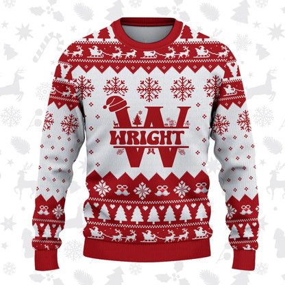 WRIGHT Personalized Christmas Pajama Set - Holiday Gift Outfit 13K1-CR2