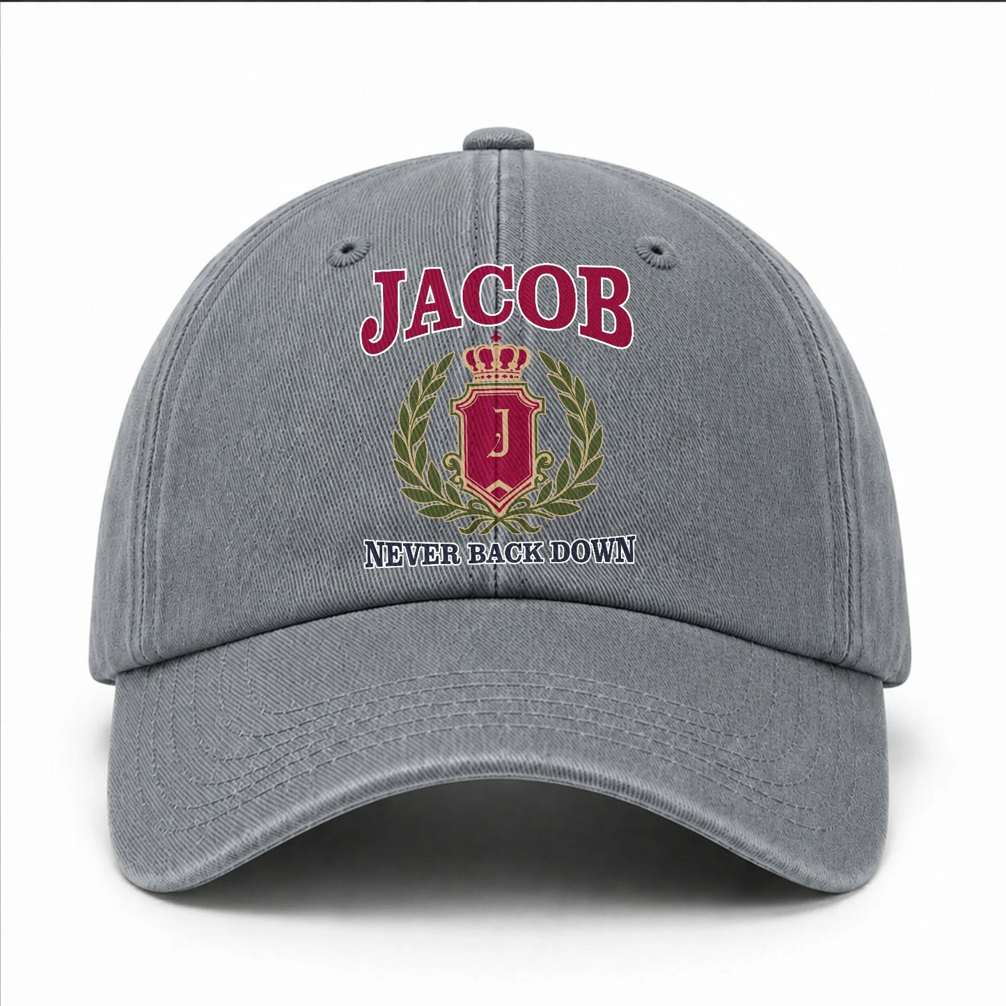 Your Name Never Back Down Royal Washed Cap JACOB 13K1 C77PF