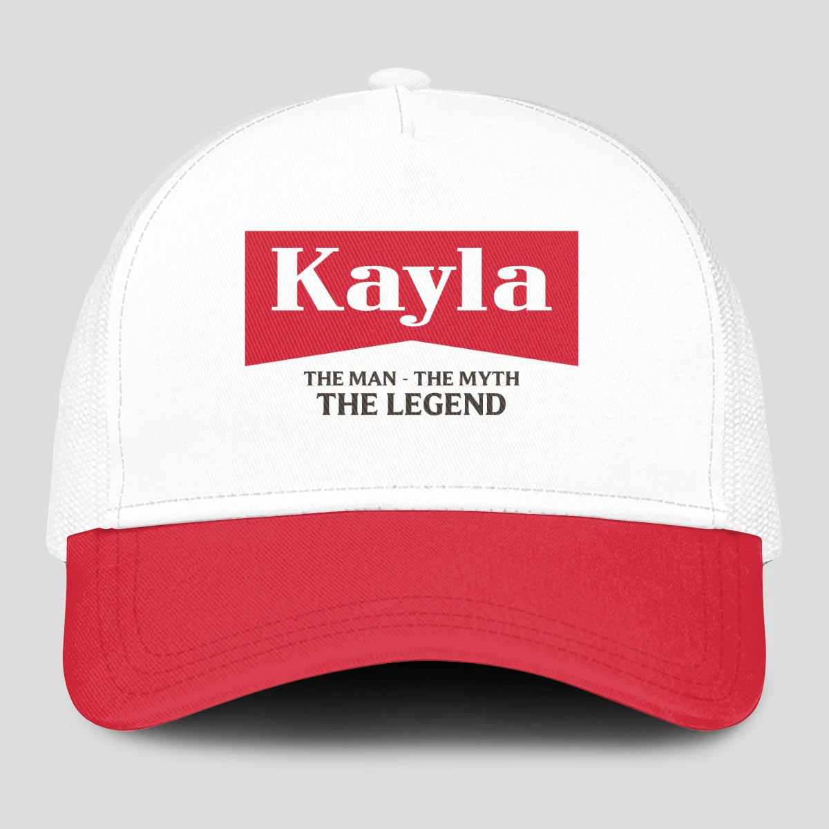 The Man The Myth The Legend Red And White Mesh Cap KAYLA 13K1 C197PF