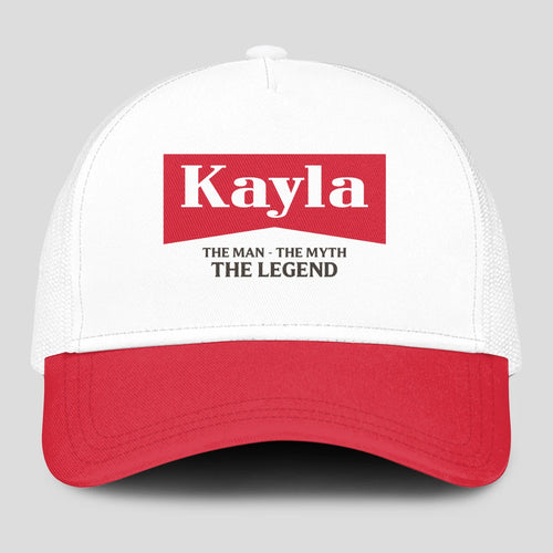 The Man The Myth The Legend Red And White Mesh Cap KAYLA 13K1 C197PF