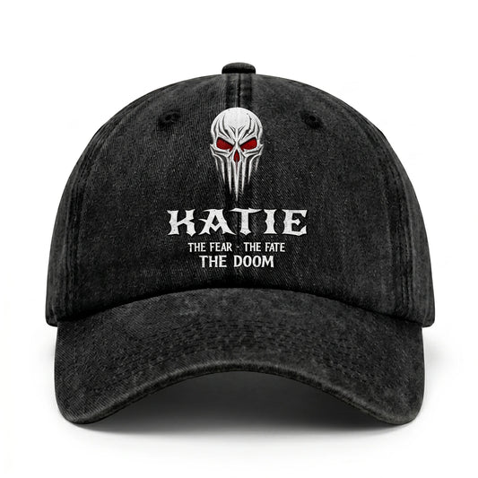 Your Name The Fear The Fate The Doom Skull Washed Cap KATIE 13K1 C98PF