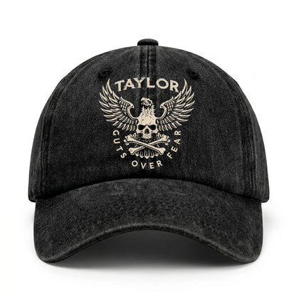 Your Name Guts Over Fear With Eagle And Skull Washed Cap TAYLOR 13K1 C75PF