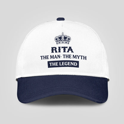 The Man The Myth The Legend King Crown Blue And White Cap RITA 13K1 C147PF