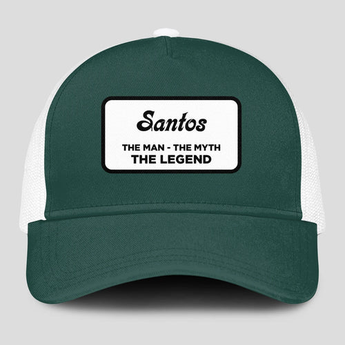 The Man The Myth The Legend Green And White Mesh Cap SANTOS 13K1 C198PF