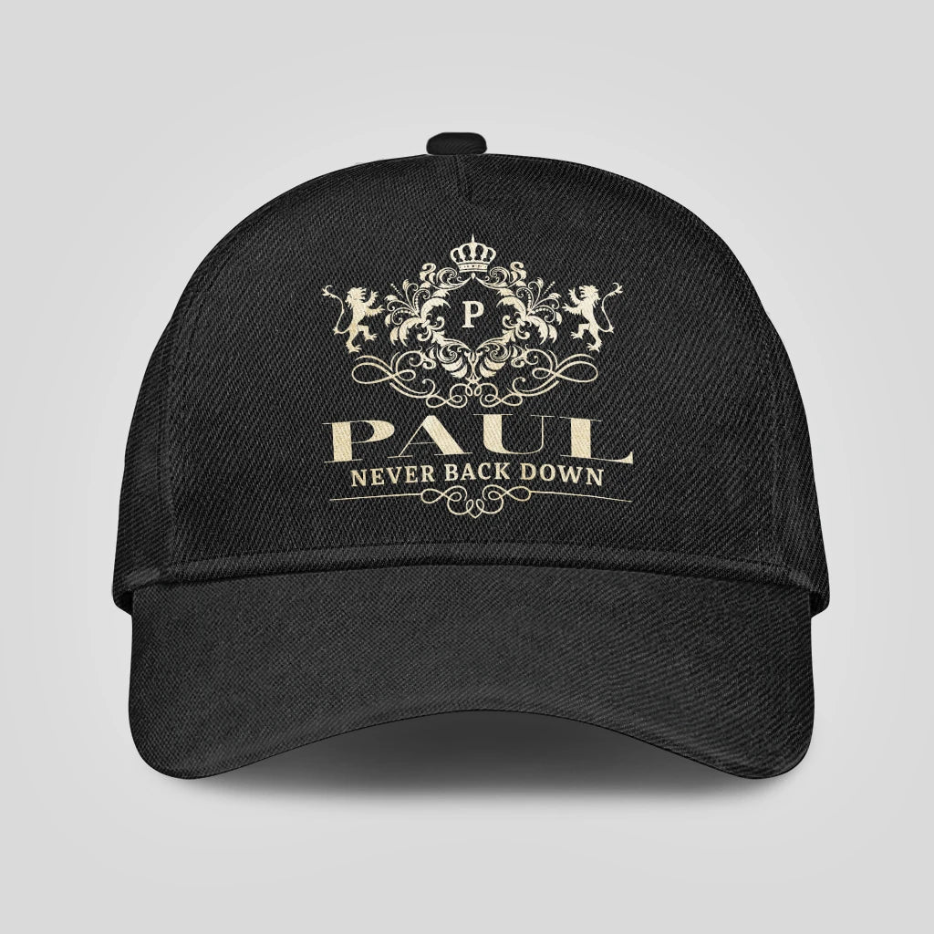 Never Back Down Royal Style Black Cap PAUL 13K1 C179PF