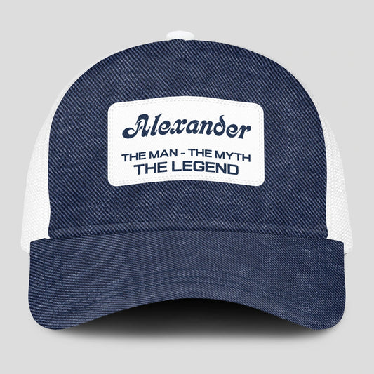 The Man The Myth The Legend Blue Denim Mesh Cap ALEXANDER 13K1 C194PF