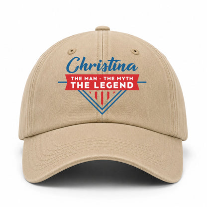 The Man The Myth The Legend Logo Washed Cap CHRISTINA 13K1 C37PF