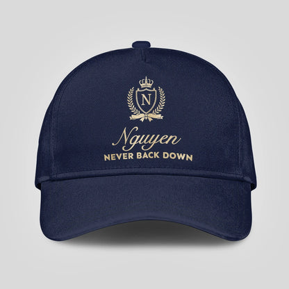 Never Back Down Luxury Crest Navy Cap NGUYEN 13K1 C167PF