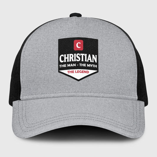 The Man The Myth The Legend Gray Mesh Cap CHRISTIAN 13K1 C189PF