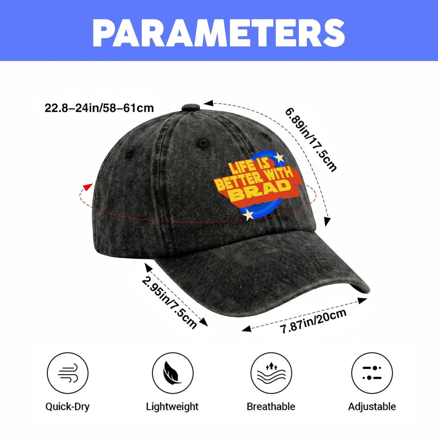 Built Different Born Legendary Red Logo Washed Cap BRAD 13K1 C63PF