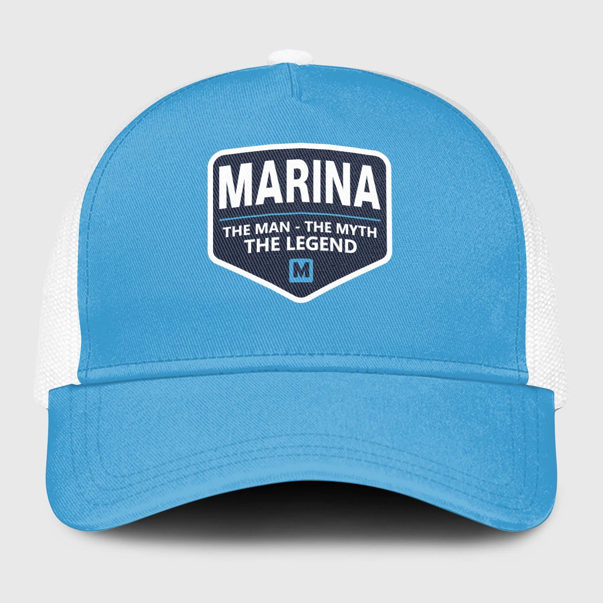 The Man The Myth The Legend Light Blue Mesh Cap MARINA 13K1 C190PF