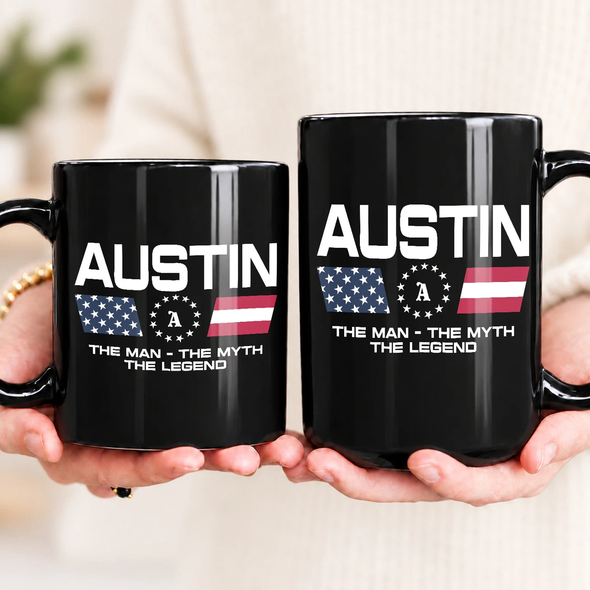 The Man The Myth The Legend Us Flag Mug AUSTIN 13K1 MG23