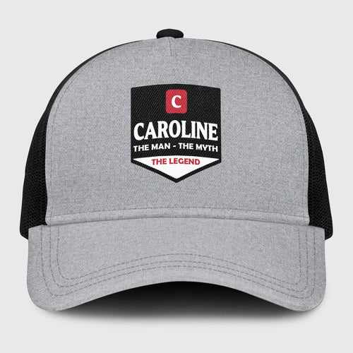 The Man The Myth The Legend Gray Mesh Cap CAROLINE 13K1 C189PF