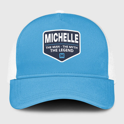 The Man The Myth The Legend Light Blue Mesh Cap MICHELLE 13K1 C190PF