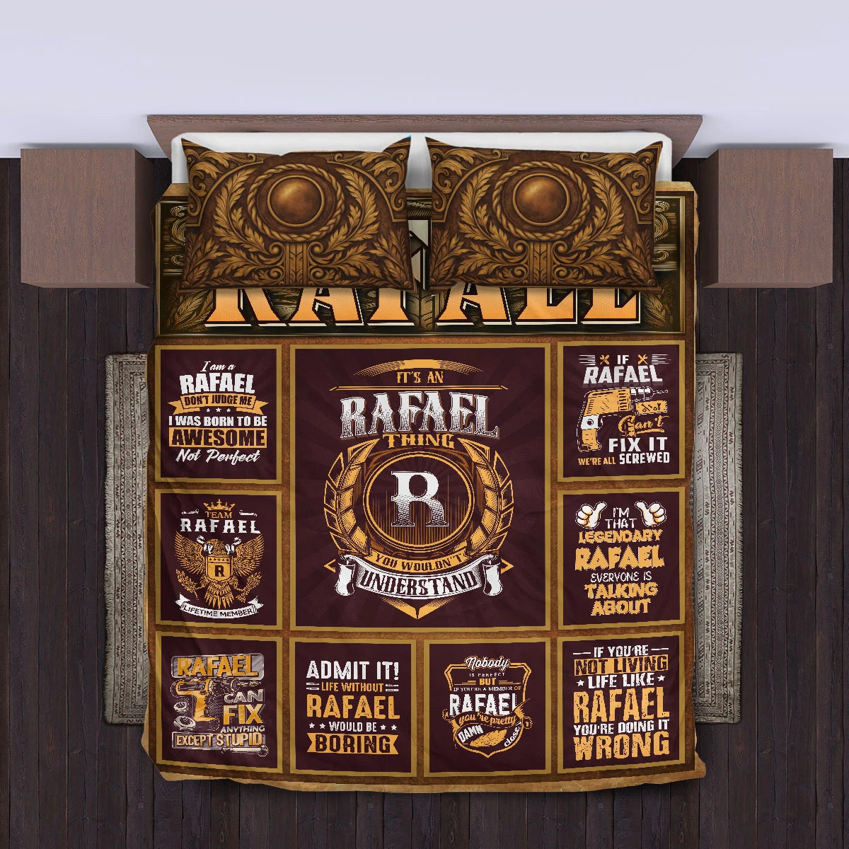 RAFAEL Limited Edition Personalized Bedding Set 13K1-BS3