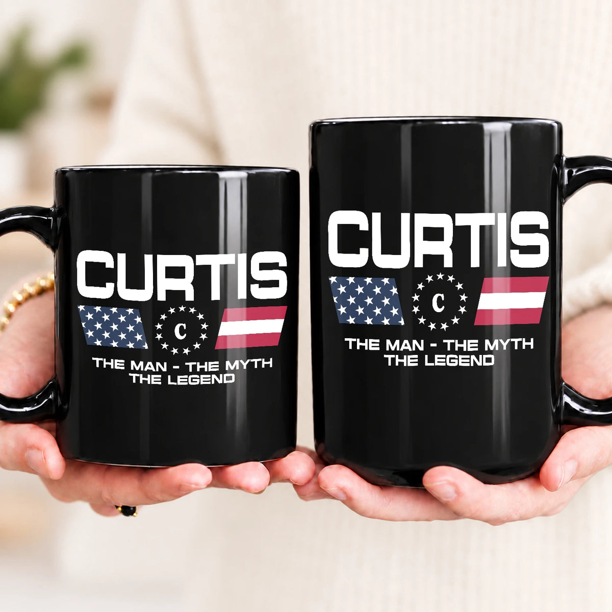 The Man The Myth The Legend Us Flag Mug CURTIS 13K1 MG23