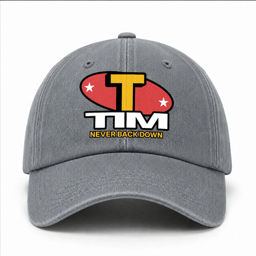Never Back Down With Your Name And Initial Letter Washed Cap TIM 13K1 C82PF