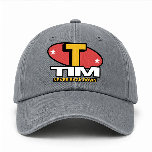 Never Back Down With Your Name And Initial Letter Washed Cap TIM 13K1 C82PF