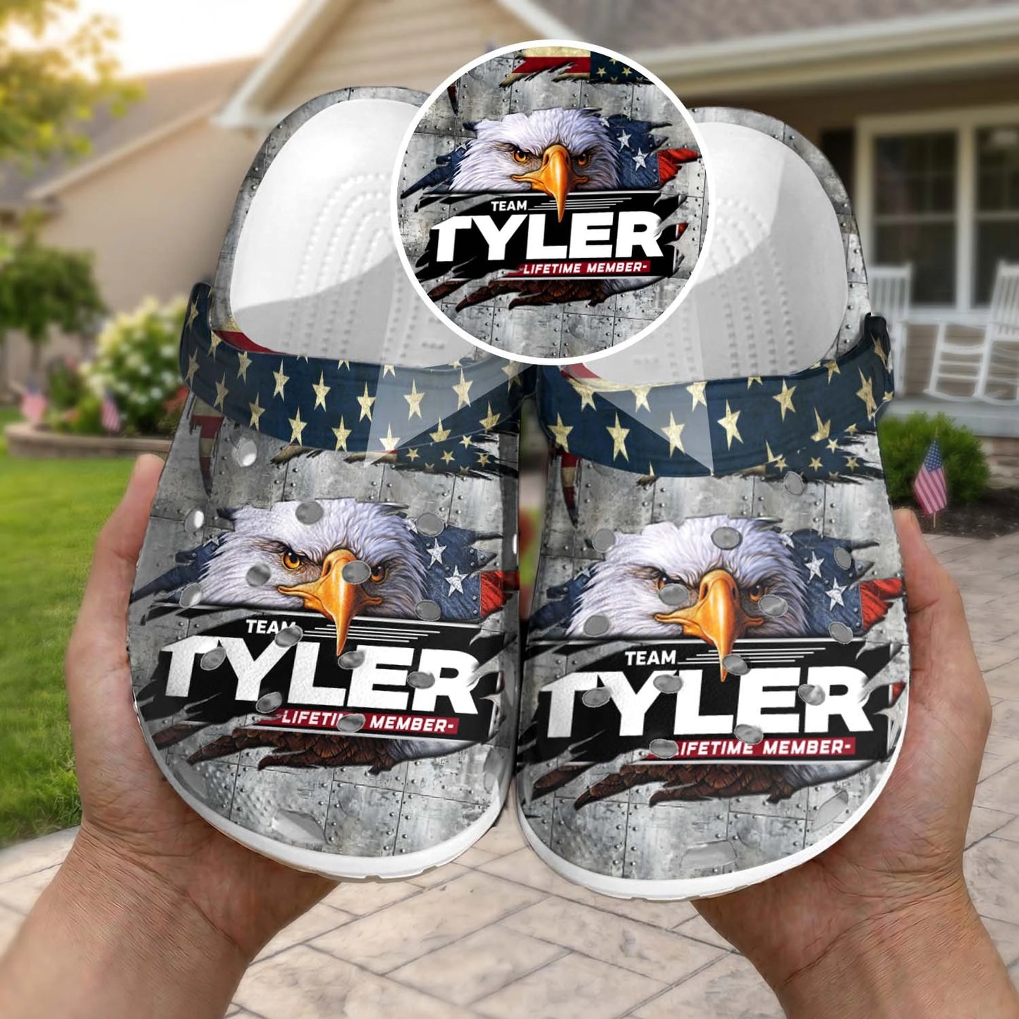 TYLER 13K1-CR1 Personalized Name Clogs "Team Lifetime Member"