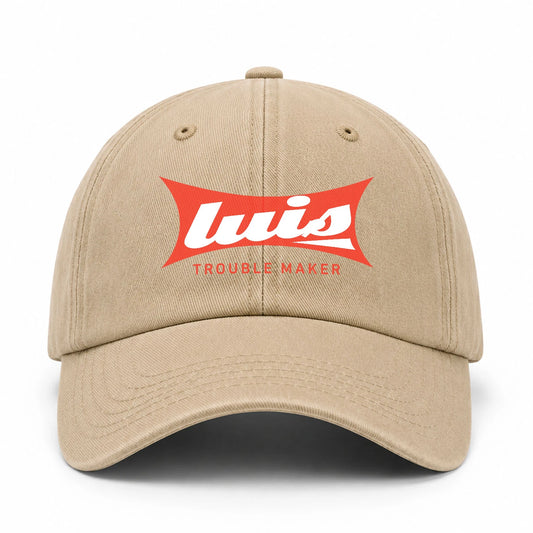 Trouble Maker Red Logo Washed Cap LUIS 13K1 C78PF