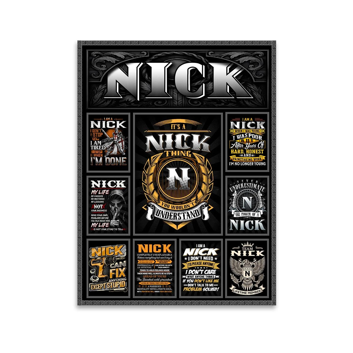NICK Personalized Sponge Floor Mat – Custom Printed Home Decor 13K1-AR2