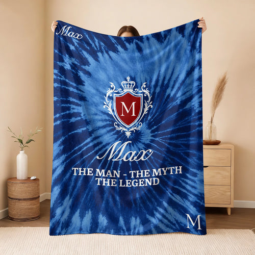 The Man The Myth The Legend Blue Waves Fleece Blanket MAX 13K1 BK11